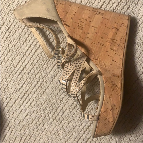 Not Rated cork wedge sandals - Picture 2 of 4